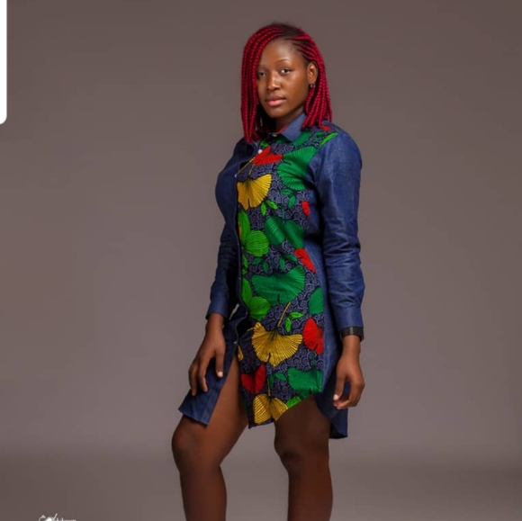 ankara denim dresses